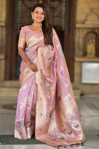 soft litchi art silk banarasi art silk jacquard saree (banarasi-2-lavender)