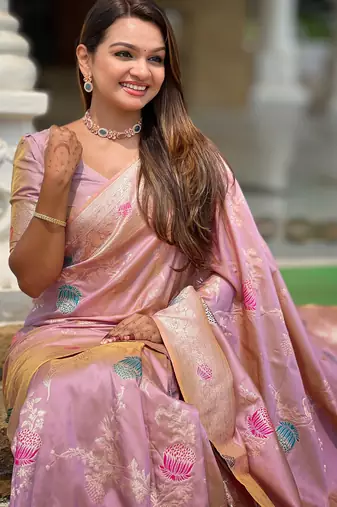 soft litchi art silk banarasi art silk jacquard saree (banarasi-2-lavender)