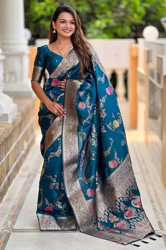 soft litchi art silk banarasi art silk jacquard saree (banarasi-2-morpich)