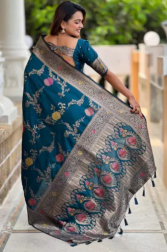 soft litchi art silk banarasi art silk jacquard saree (banarasi-2-morpich)