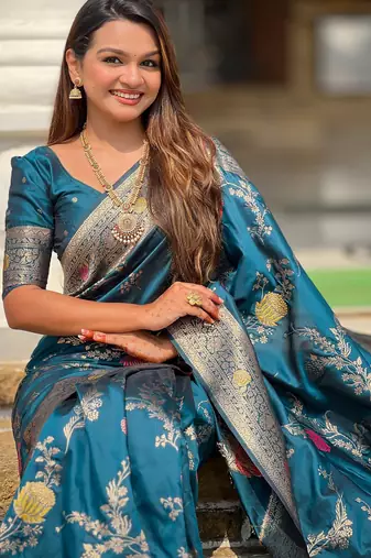 soft litchi art silk banarasi art silk jacquard saree (banarasi-2-morpich)
