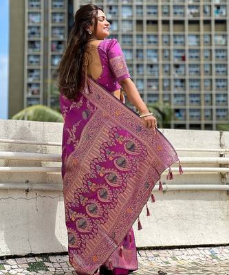 soft litchi art silk banarasi art silk jacquard saree (banarasi-2-onion) 3