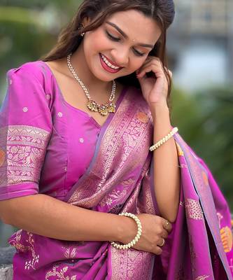 soft litchi art silk banarasi art silk jacquard saree (banarasi-2-onion) 4