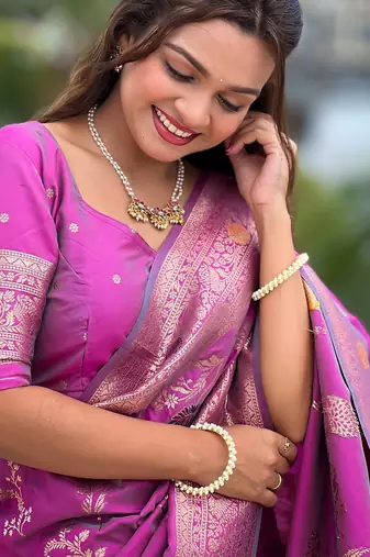 soft litchi art silk banarasi art silk jacquard saree (banarasi-2-onion)