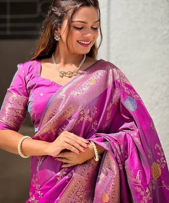 soft litchi art silk banarasi art silk jacquard saree (banarasi-2-onion) 5