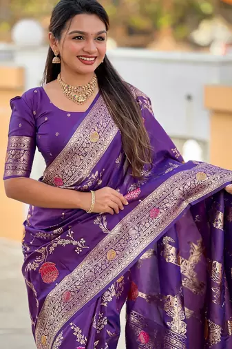 soft litchi art silk banarasi art silk jacquard saree (banarasi-2-wine)