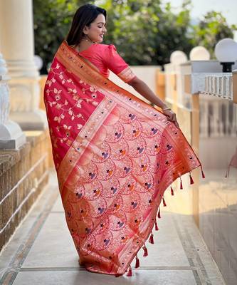 soft litchi art silk banarasi art silk jacquard saree (banarasi-4-gajri-pink) 3