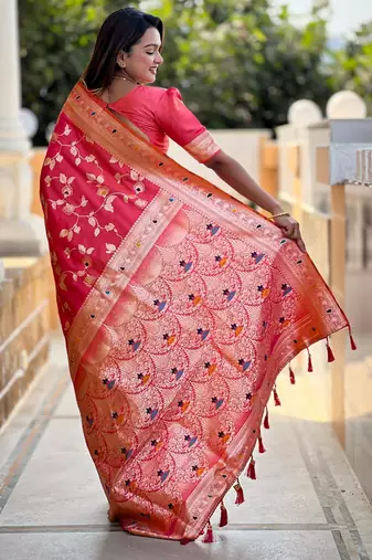 soft litchi art silk banarasi art silk jacquard saree (banarasi-4-gajri-pink)