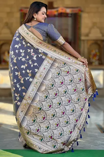 soft litchi art silk banarasi art silk jacquard saree (banarasi-4-grey)