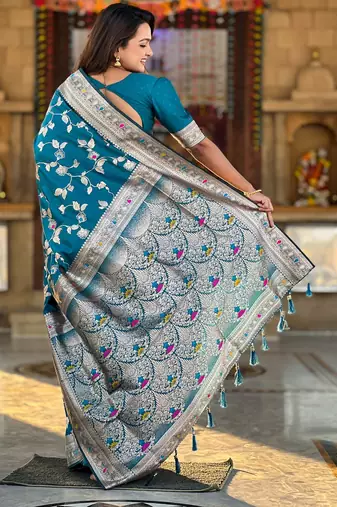 soft litchi art silk banarasi art silk jacquard saree (banarasi-4-morpich)