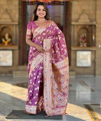 soft litchi art silk banarasi art silk jacquard saree (banarasi-4-onion) 1