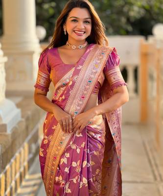soft litchi art silk banarasi art silk jacquard saree (banarasi-4-onion) 2
