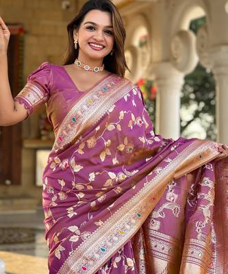 soft litchi art silk banarasi art silk jacquard saree (banarasi-4-onion) 5
