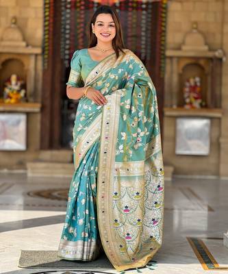soft litchi art silk banarasi art silk jacquard saree (banarasi-4-pista) 2