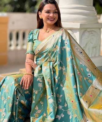 soft litchi art silk banarasi art silk jacquard saree (banarasi-4-pista) 4