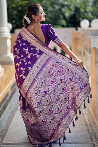 soft litchi art silk banarasi art silk jacquard saree (banarasi-4-purple)