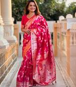 soft litchi art silk banarasi art silk jacquard saree (banarasi-4-rani)