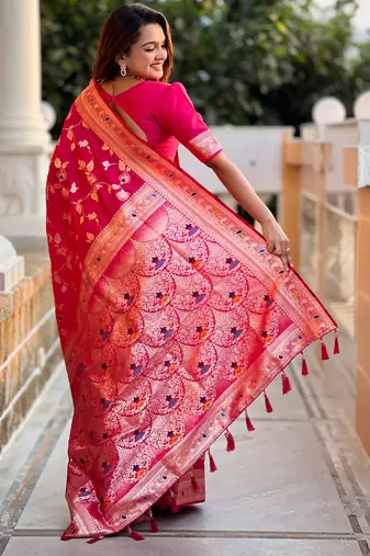 soft litchi art silk banarasi art silk jacquard saree (banarasi-4-rani)