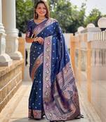 soft litchi art silk banarasi art silk jacquard saree (banarasi-5-morpich)