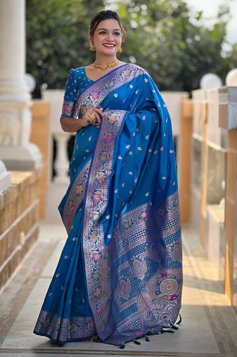 soft litchi art silk banarasi art silk jacquard saree (banarasi-5-sky-blue)