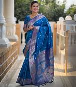 soft litchi art silk banarasi art silk jacquard saree (banarasi-5-sky-blue)