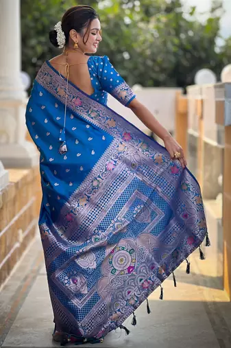soft litchi art silk banarasi art silk jacquard saree (banarasi-5-sky-blue)