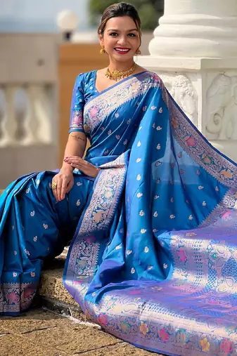 soft litchi art silk banarasi art silk jacquard saree (banarasi-5-sky-blue)