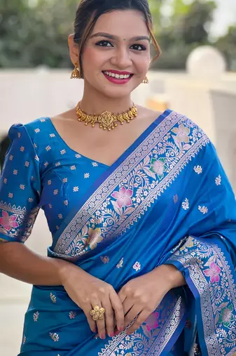 soft litchi art silk banarasi art silk jacquard saree (banarasi-5-sky-blue)