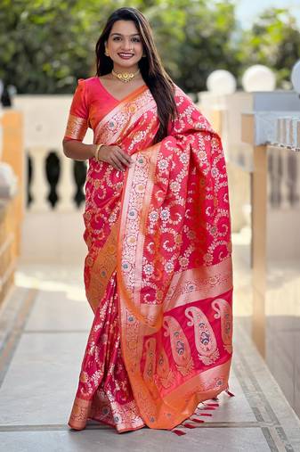 soft litchi art silk banarasi art silk jacquard saree (banarasi-6-gajri-pink)