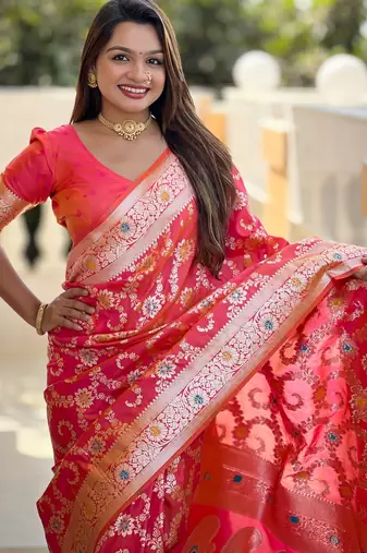 soft litchi art silk banarasi art silk jacquard saree (banarasi-6-gajri-pink)