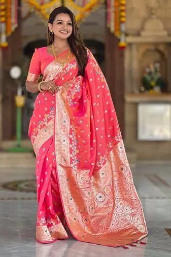 soft litchi art silk banarasi art silk jacquard saree (banarasi-7-gajri-pink)