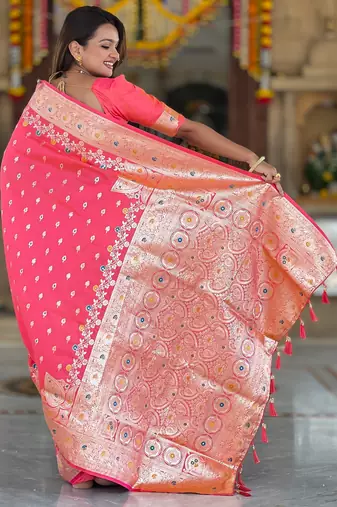 soft litchi art silk banarasi art silk jacquard saree (banarasi-7-gajri-pink)