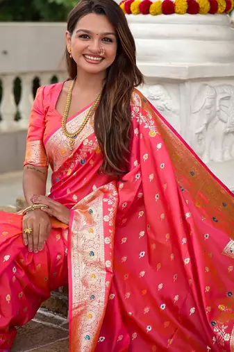 soft litchi art silk banarasi art silk jacquard saree (banarasi-7-gajri-pink)