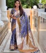 soft litchi art silk banarasi art silk jacquard saree (banarasi-7-grey)