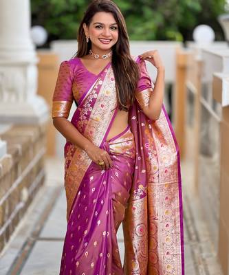 soft litchi art silk banarasi art silk jacquard saree (banarasi-7-onion) 1