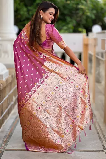 soft litchi art silk banarasi art silk jacquard saree (banarasi-7-onion)