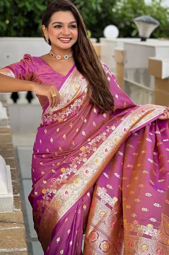 soft litchi art silk banarasi art silk jacquard saree (banarasi-7-onion)