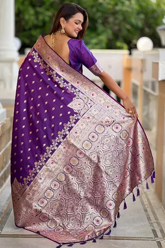 soft litchi art silk banarasi art silk jacquard saree (banarasi-7-purple)