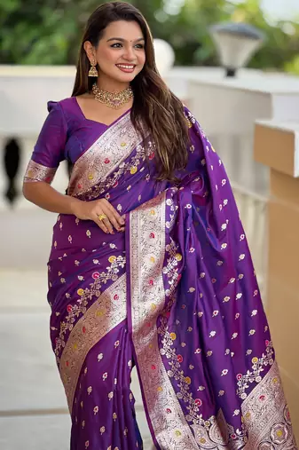 soft litchi art silk banarasi art silk jacquard saree (banarasi-7-purple)