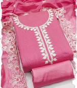 pink chanderi silk salwar suit dress material for women