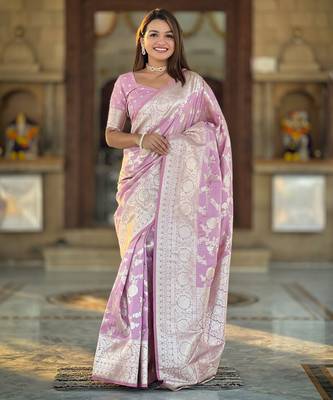 soft litchi art silk banarasi art silk jacquard saree (banarasi-8-baby-pink) 2