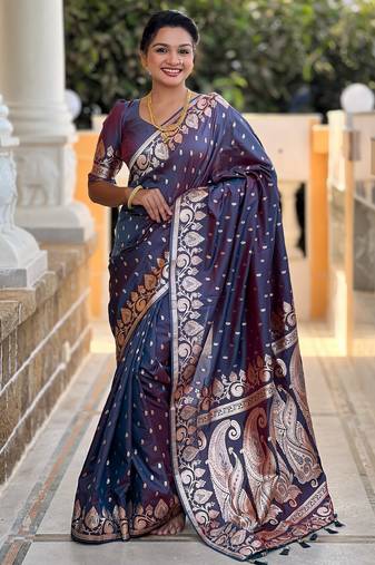 soft litchi art silk banarasi art silk jacquard saree (banarasi-9-anjir)