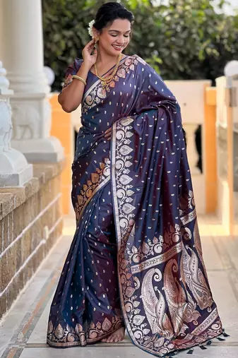 soft litchi art silk banarasi art silk jacquard saree (banarasi-9-anjir)
