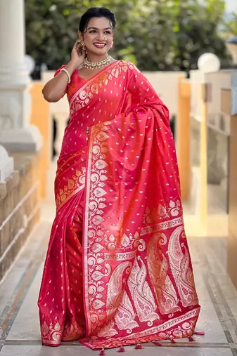 soft litchi art silk banarasi art silk jacquard saree (banarasi-9-gajri-pink)