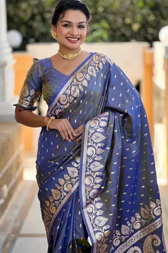 soft litchi art silk banarasi art silk jacquard saree (banarasi-9-grey)