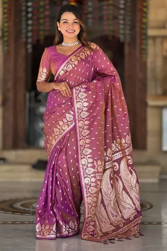 soft litchi art silk banarasi art silk jacquard saree (banarasi-9-onion)