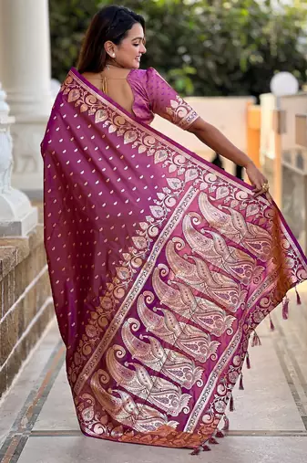 soft litchi art silk banarasi art silk jacquard saree (banarasi-9-onion)