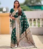soft litchi art silk banarasi art silk jacquard saree (banarasi-15-b-green)