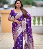 soft litchi art silk banarasi art silk jacquard saree (banarasi-15-purple)