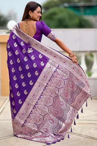 soft litchi art silk banarasi art silk jacquard saree (banarasi-15-purple)